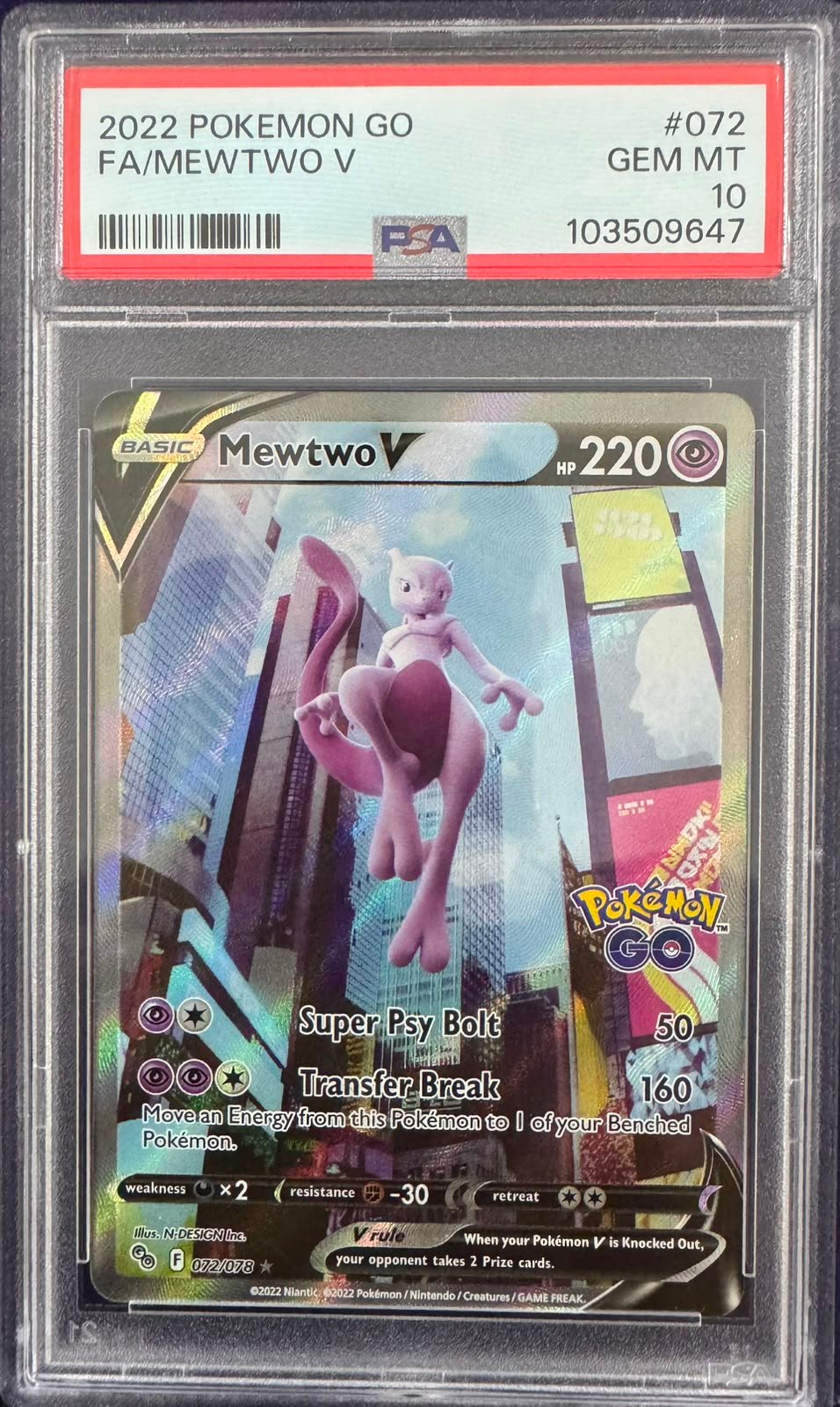 2022 POKEMON GO  FA/MEWTWO V